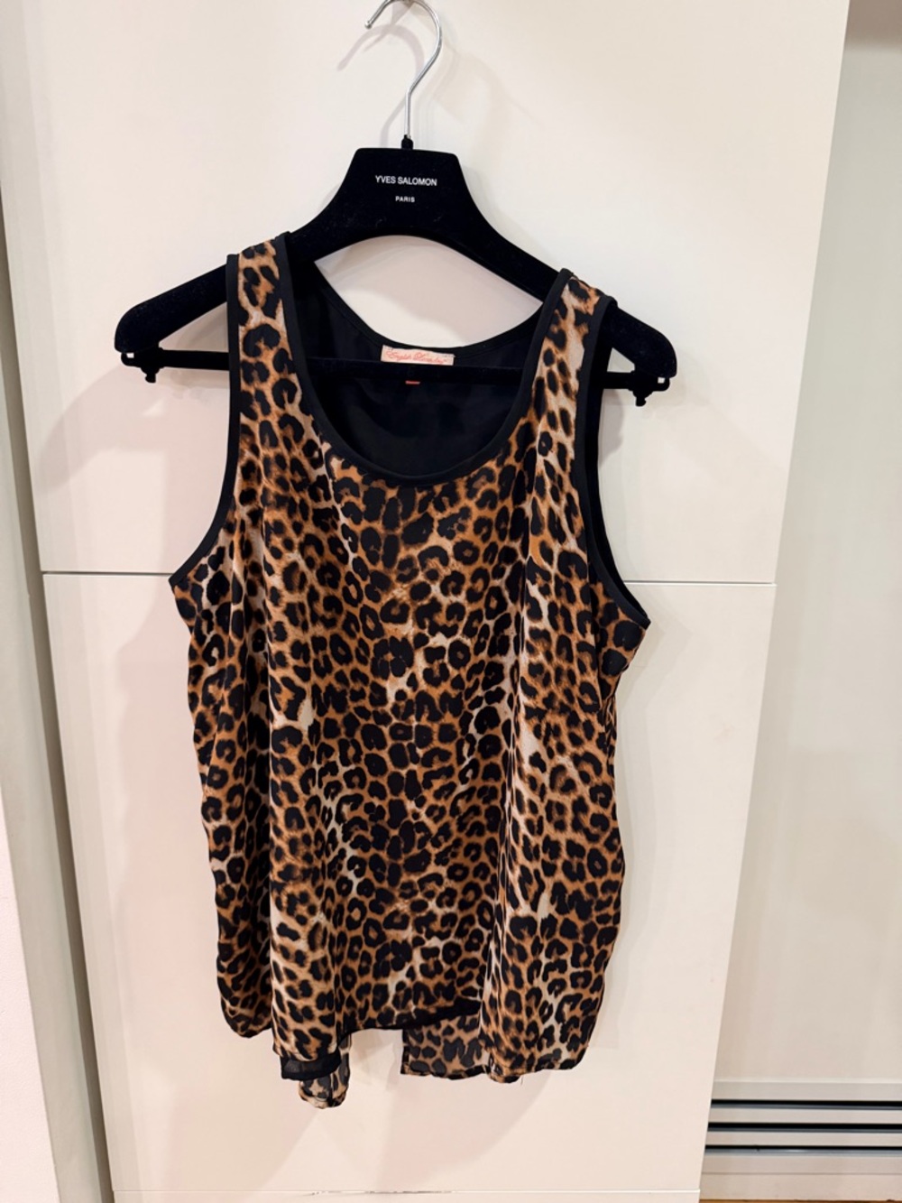 English Laundry Leopard Print Layered High Low Sleeveless Top Size L